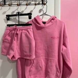 White Fox Hoodie and Shorts Set
